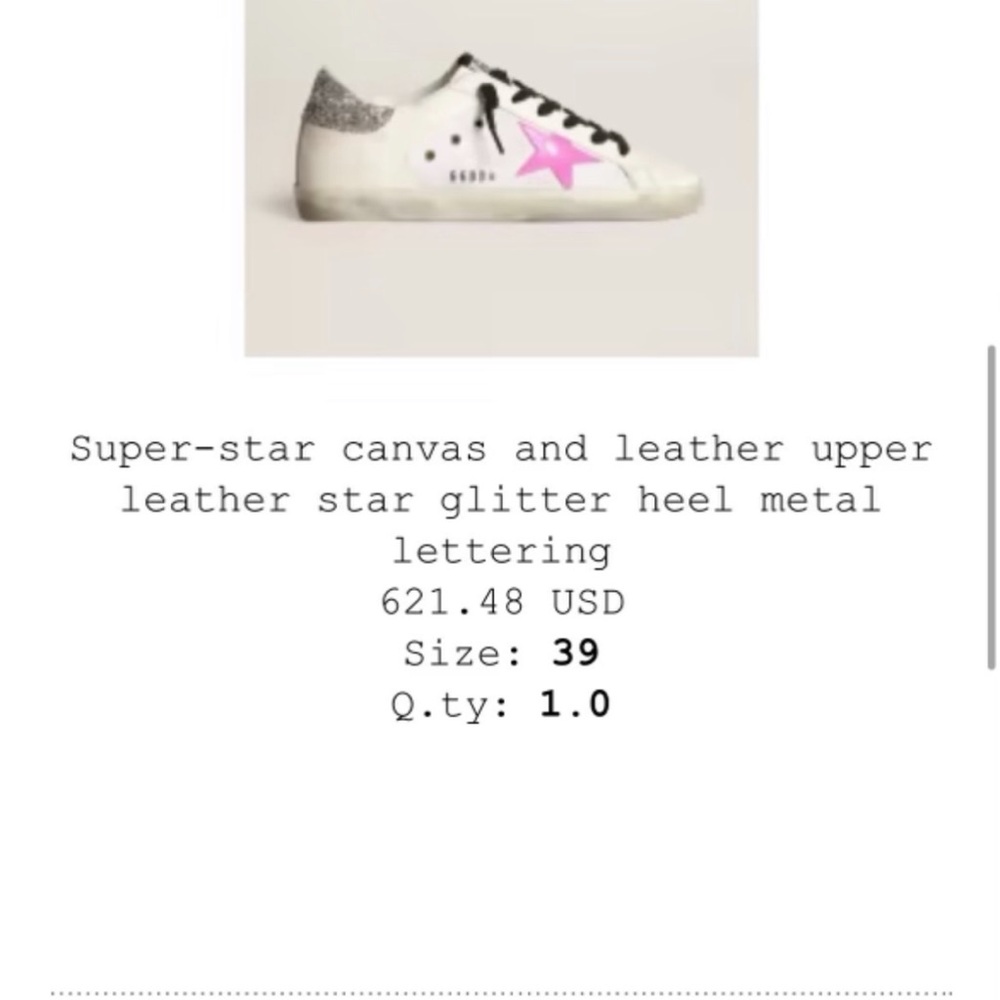 White Sneakers with Pink Star and Glitter Heel